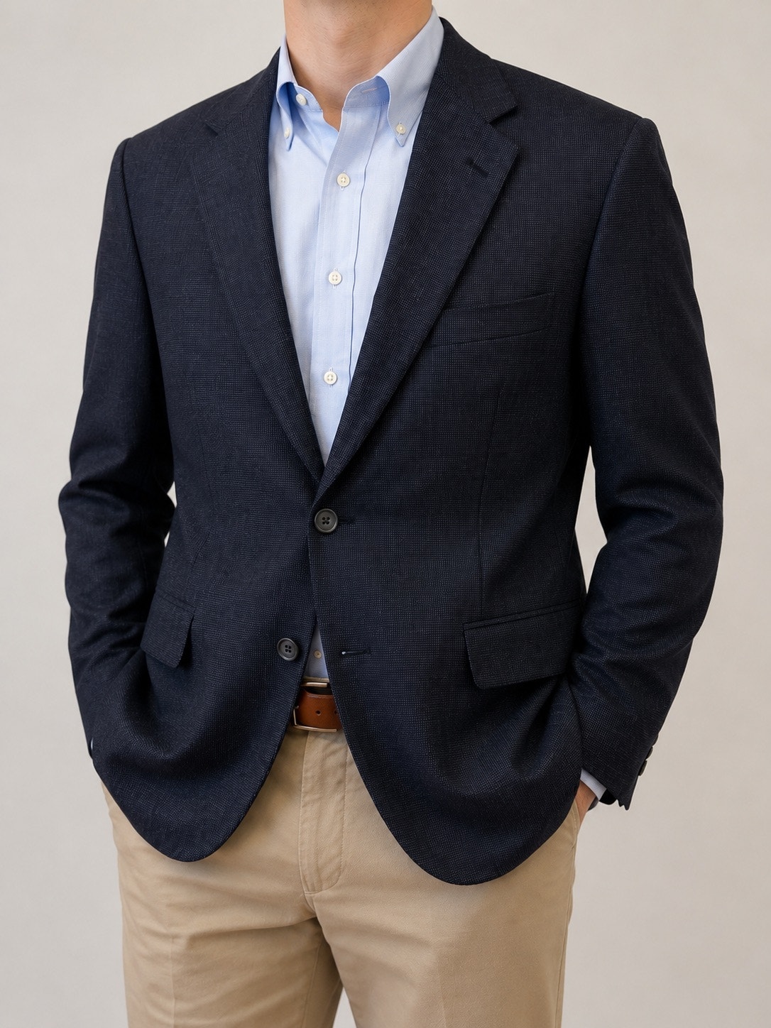 Polo University Club Ralph Lauren Mens Est 42r Navy Gray Wool Sport Coat Blazer